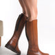 Miretta Genuine Knee High Leather Tan Boots