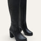 Livorno Genuine Knee High Leather Black Boots