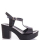 Agnesia Genuine Leather Women Sandals Black
