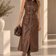 Kathy Brown Round Belt Leather Dress