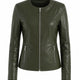 Isabella Green Leather Jacket Women