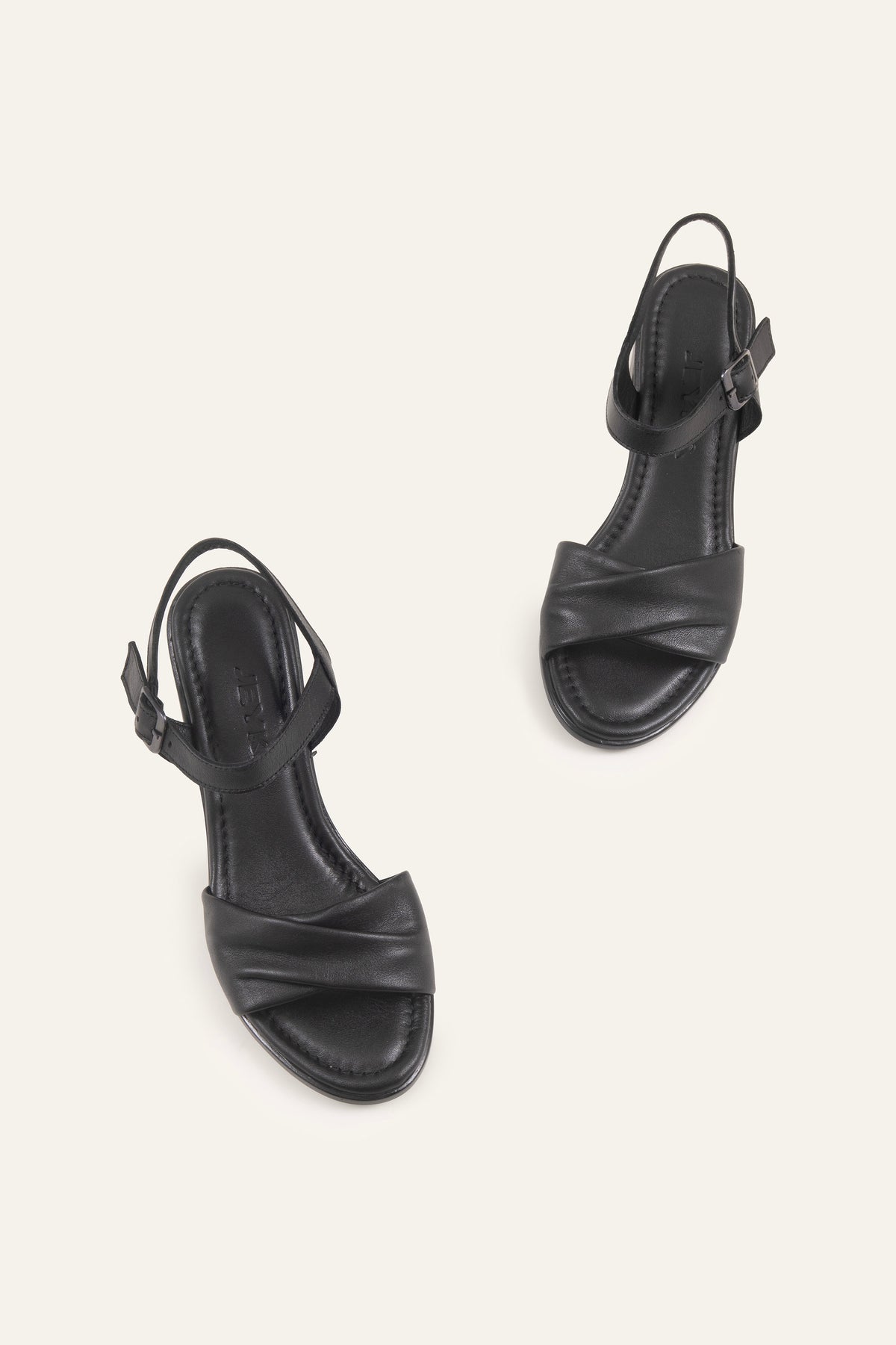 Ancona Genuine Leather Women Block Heel Sandals Black - view 4