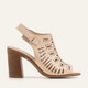 Assos Genuine Leather Women Heeled Sandals Cream