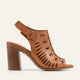 Assos Genuine Leather Women Heeled Sandals Tan
