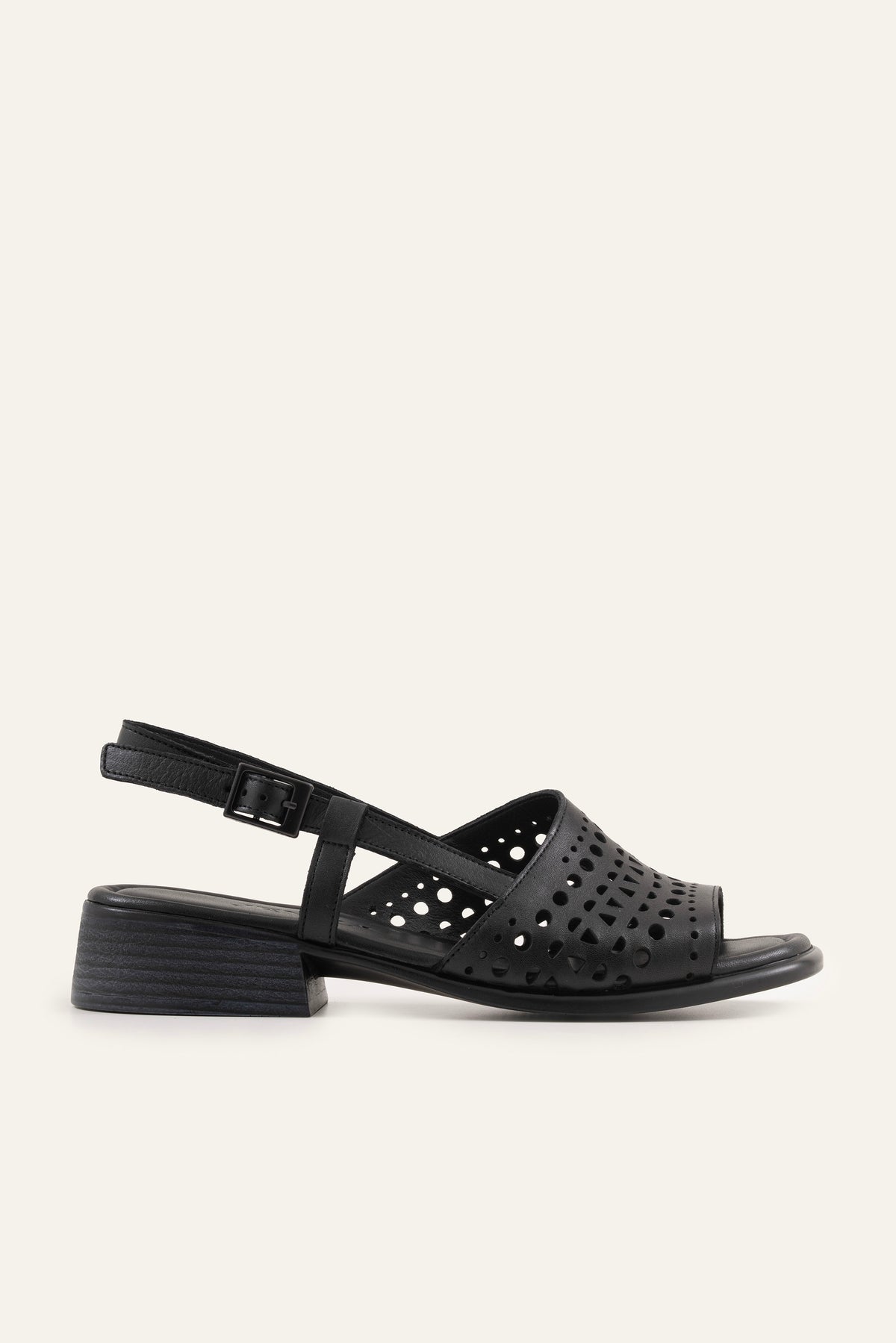 Atrani Genuine Leather Women Low Heel Sandals Black - view 1