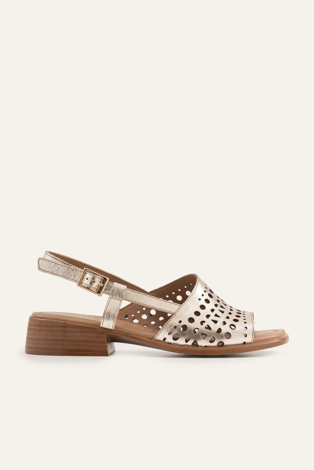Atrani Genuine Leather Women Low Heel Sandals Gold - view 1