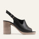 Brescia Genuine Leather Women Heeled Sandals Black