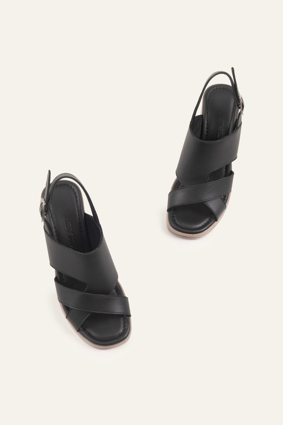 Cesme Genuine Leather Women Heeled Sandals Black - view 4