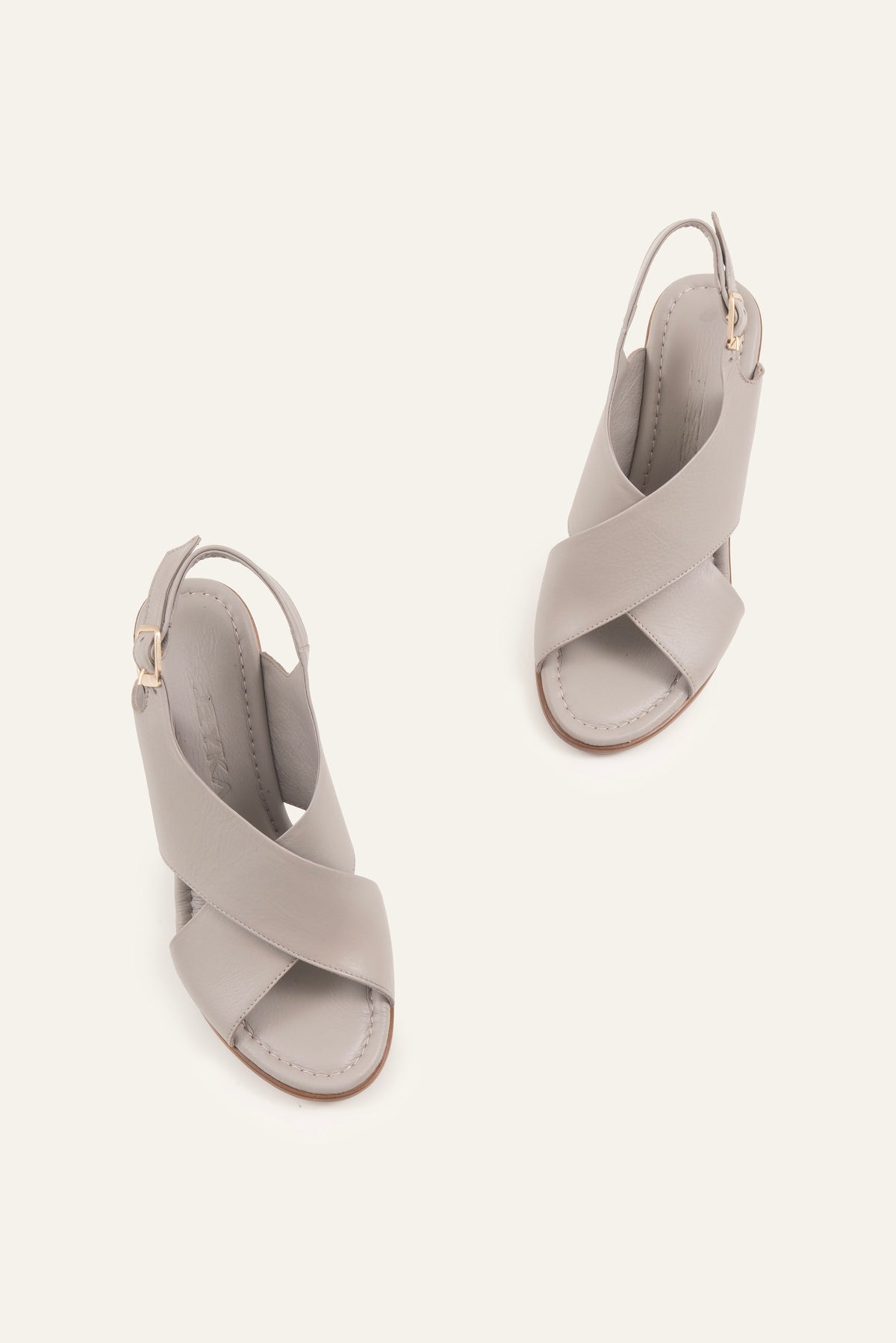 Firenze Genuine Leather Women Heeled Sandals Grey - view 4