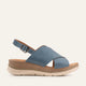 Garda Genuine Leather Women Wedge Sandals Blue