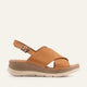 Garda Genuine Leather Women Wedge Sandals Tan