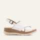Garda Genuine Leather Women Wedge Sandals White
