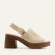 Kalkan Genuine Suede Women Platform Heel Sandals Beige