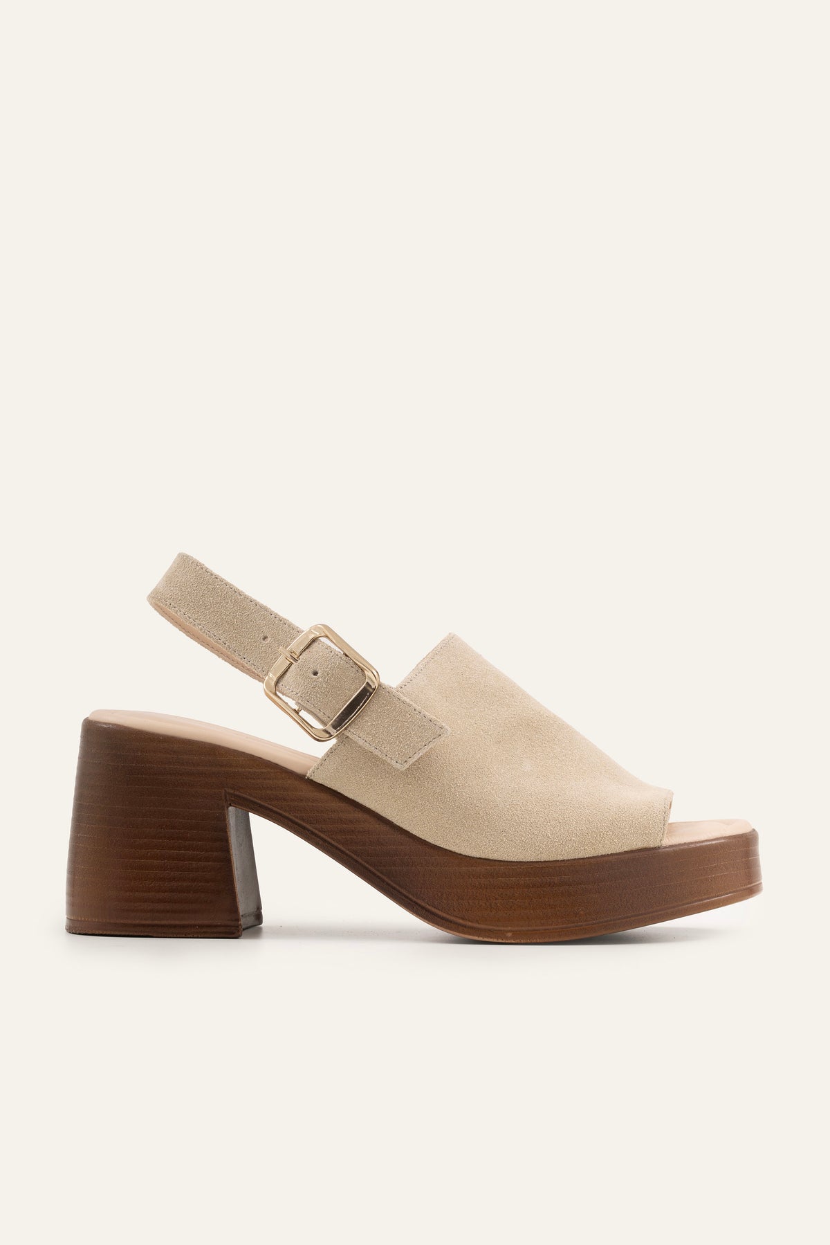 Kalkan Genuine Suede Women Platform Heel Sandals Beige - view 1