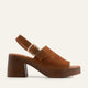 Kalkan Genuine Suede Women Platform Heel Sandals Brown