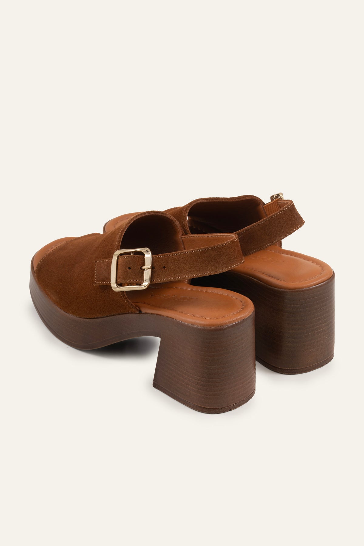 Kalkan Genuine Suede Women Platform Heel Sandals Brown - view 3