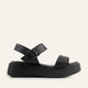Lecce Genuine Leather Women Platform Sandals Black