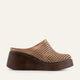 Lisbon Genuine Leather Women Wedge Clogs Taupe