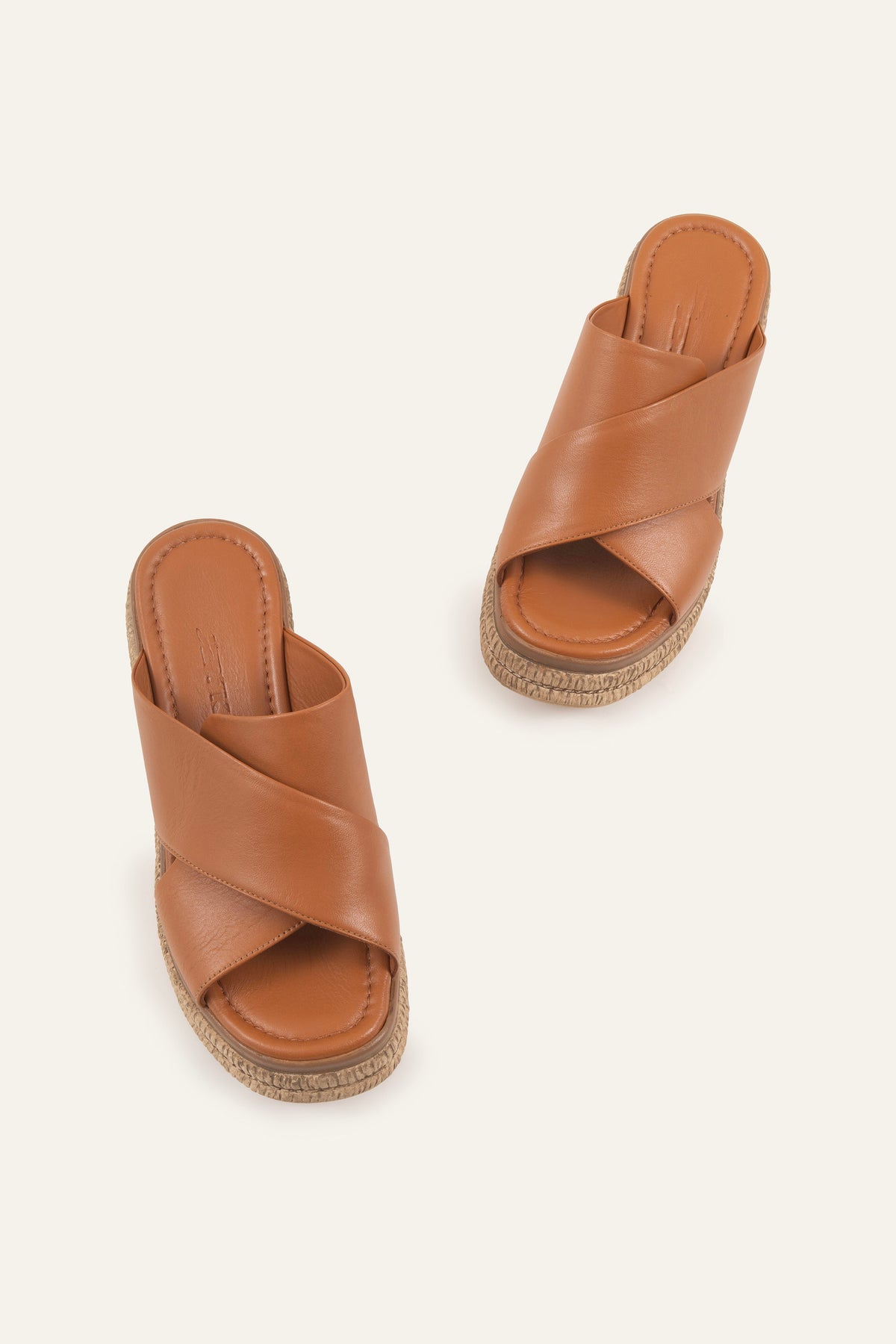 Menorca Genuine Leather Women Espadrille Slides Tan - view 4