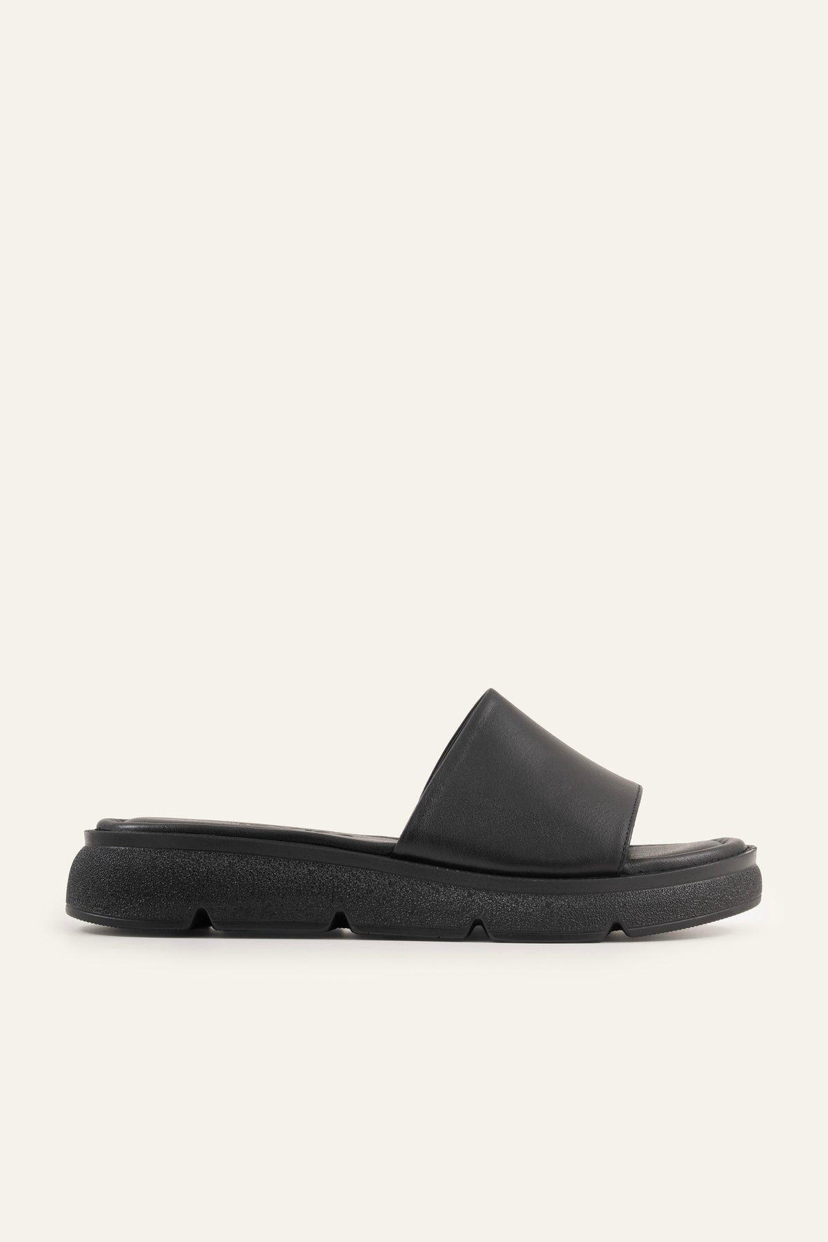 Nizza Genuine Leather Women Flat Slides Black - view 1