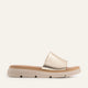 Nizza Genuine Leather Women Flat Slides Gold