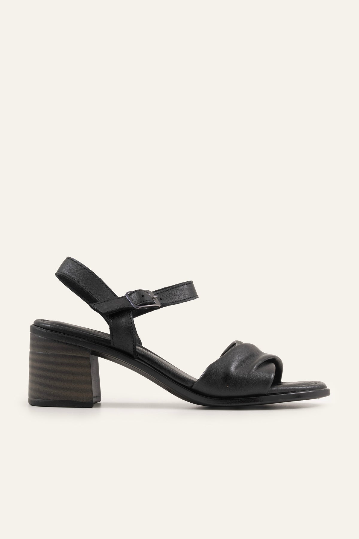Parma Genuine Leather Women Block Heel Sandals Black - view 1