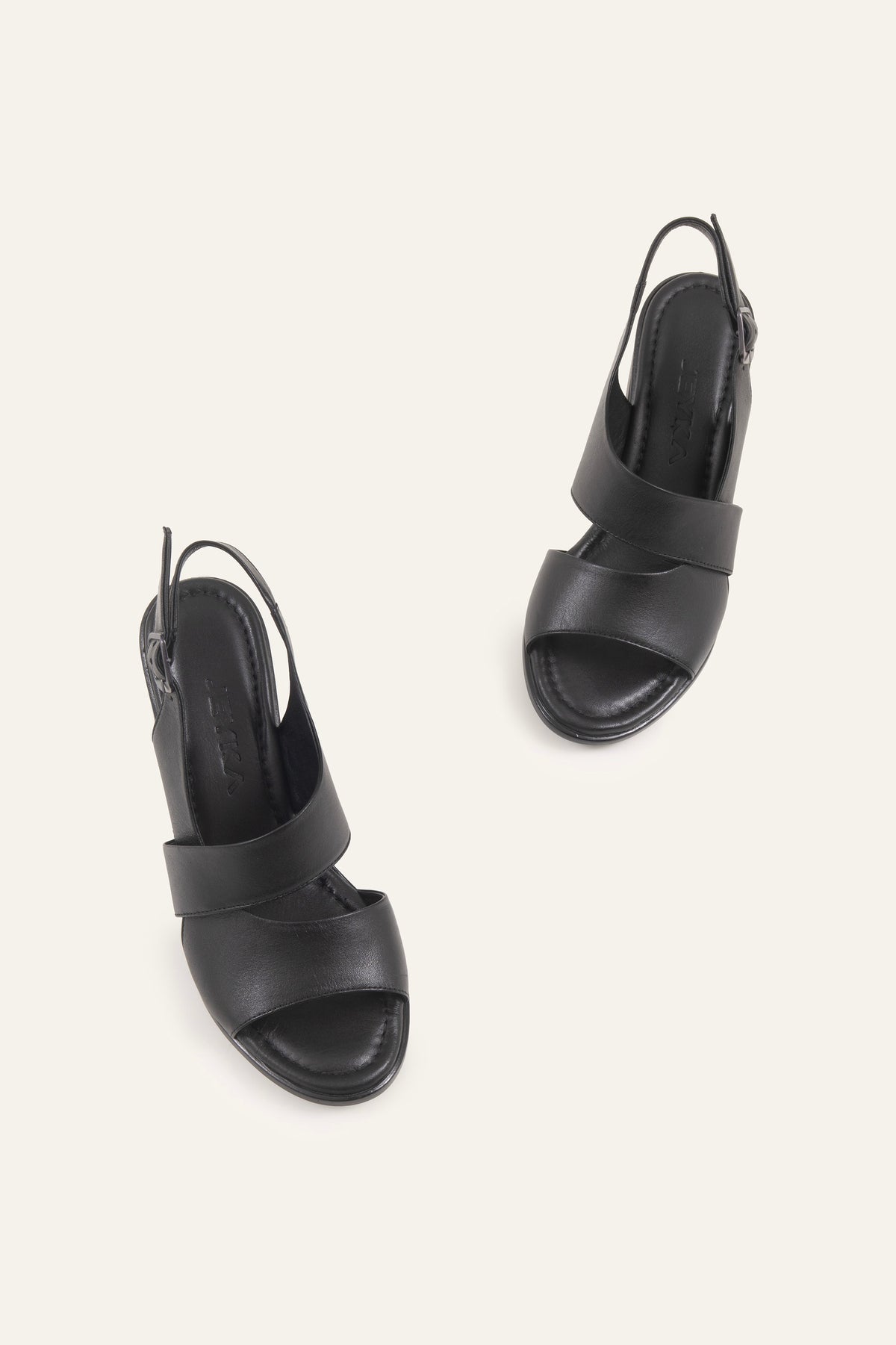 Parma Genuine Leather Women Block Heel Sandals Black - view 4