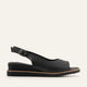 Paros Genuine Leather Women Wedge Sandals Black