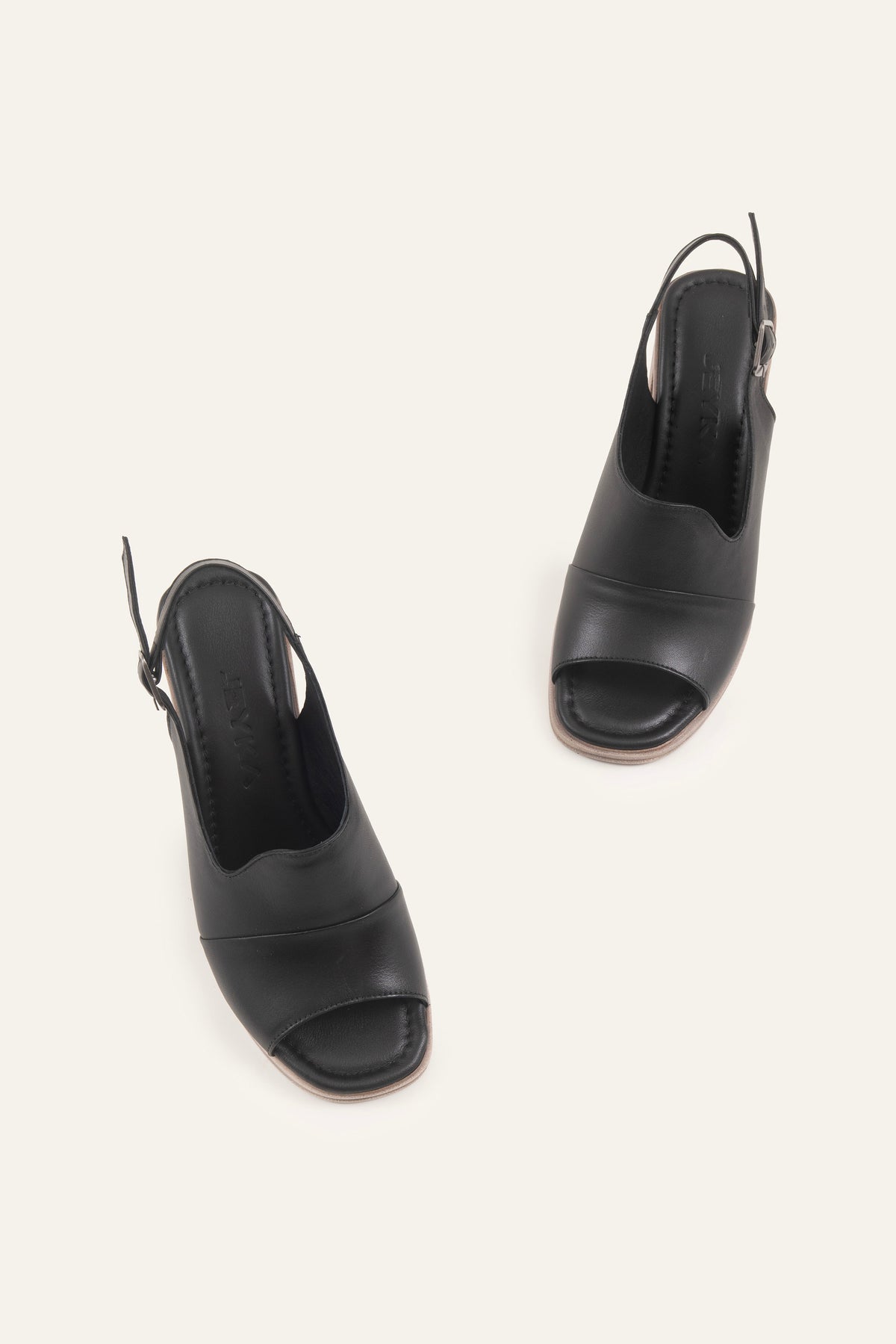 Paros Genuine Leather Women Wedge Sandals Black - view 4