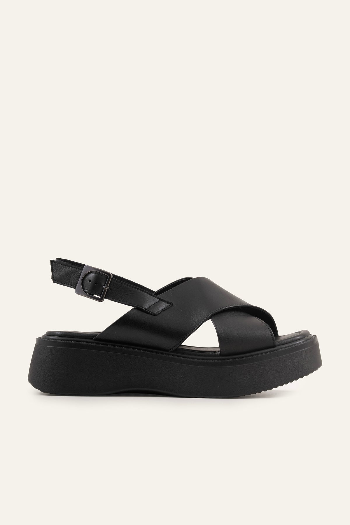 Patara Genuine Leather Women Platform Sandals Black - view 1