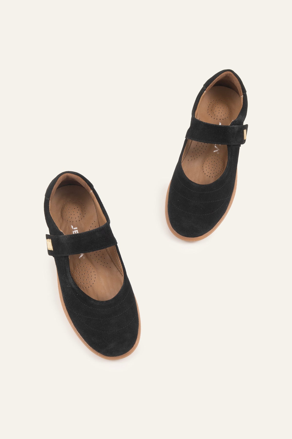 Pesaro Genuine Suede Women Mary Jane Flats Black - view 2
