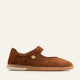 Pesaro Genuine Suede Women Mary Jane Flats Brown
