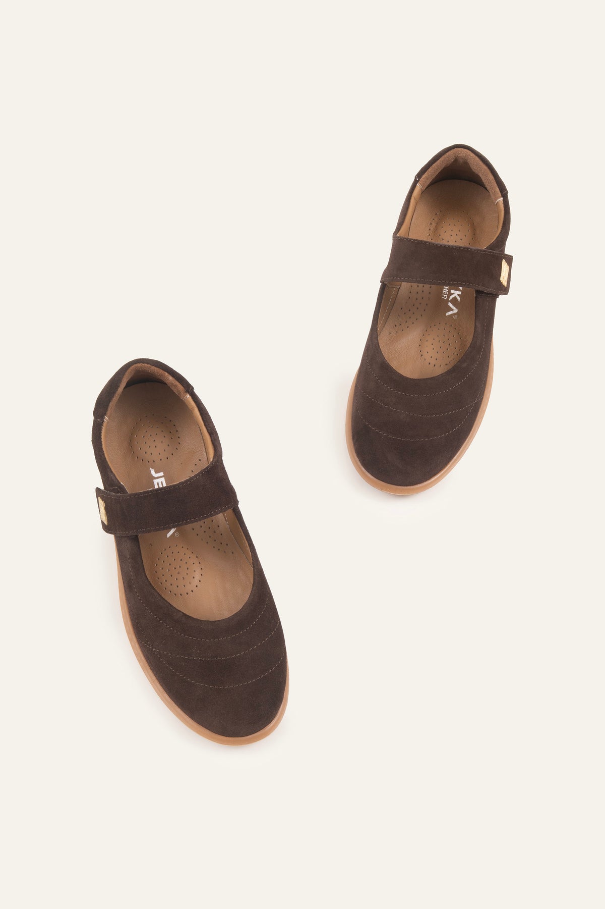 Pesaro Genuine Suede Women Mary Jane Flats Dark Brown - view 2