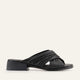 Procida Genuine Leather Women Low Heel Mules Black