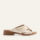 Procida Genuine Leather Women Low Heel Mules Gold
