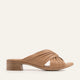 Procida Genuine Leather Women Low Heel Mules Taupe