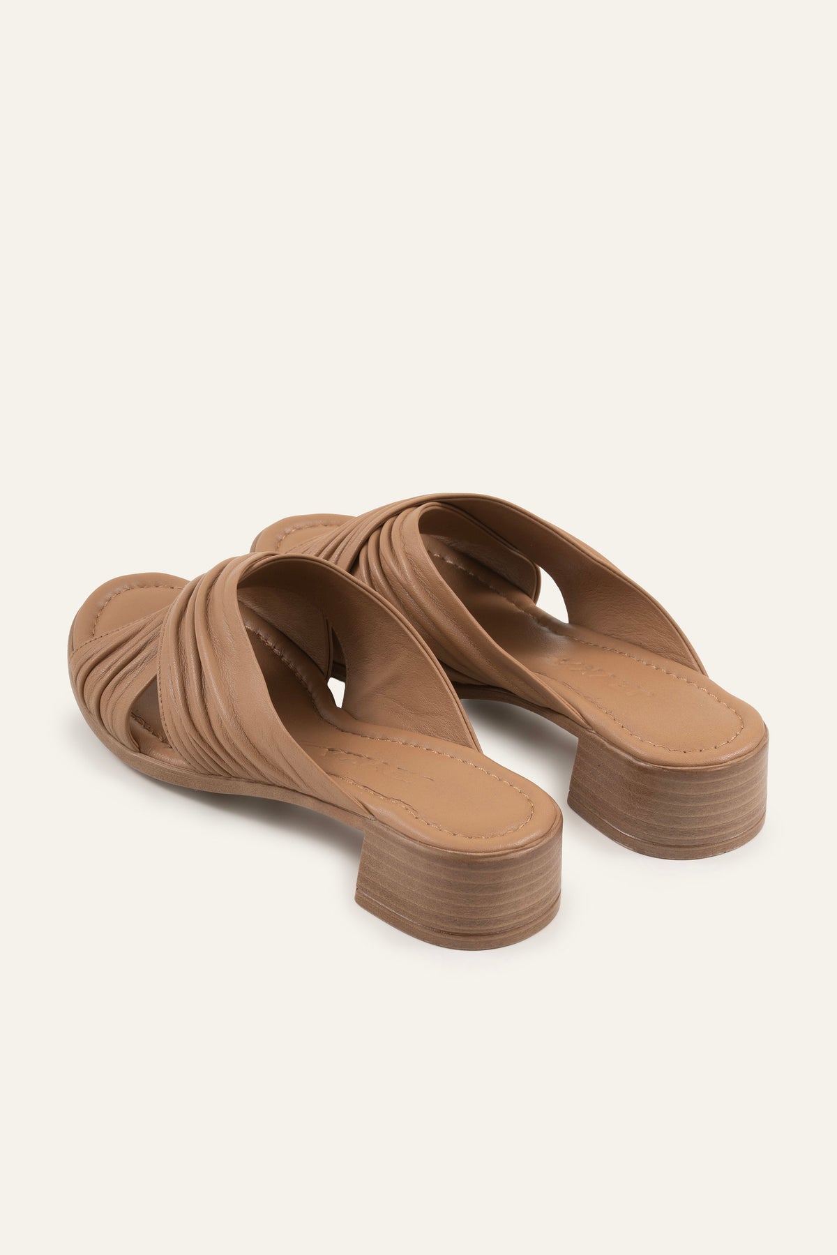 Procida Genuine Leather Women Low Heel Mules Taupe - view 3