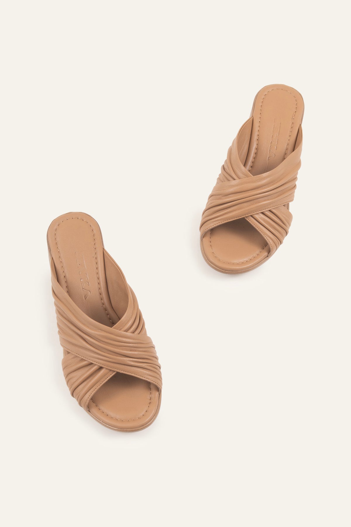 Procida Genuine Leather Women Low Heel Mules Taupe - view 4