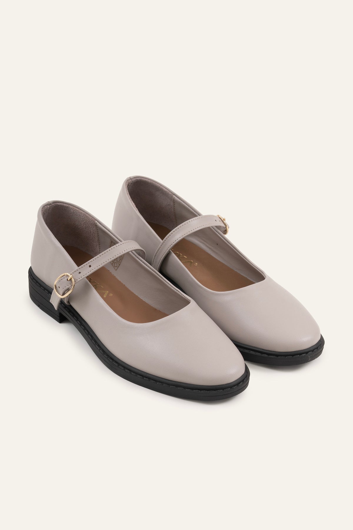 Rimini Genuine Leather Women Mary Jane Flats Grey - view 3