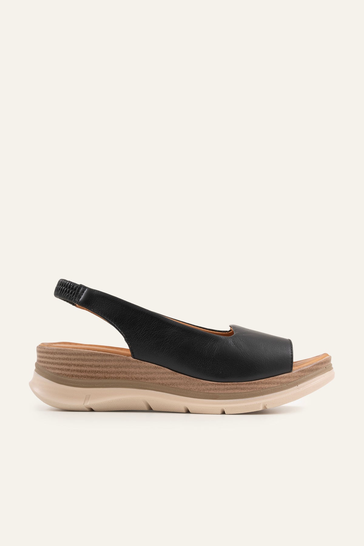 Stresa Genuine Leather Women Wedge Sandals Black - view 1
