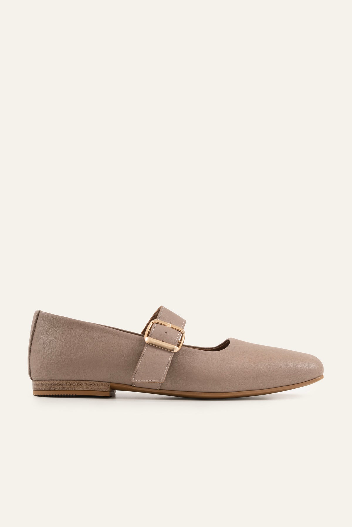 Torino Genuine Leather Women Mary Jane Flats Taupe - view 1
