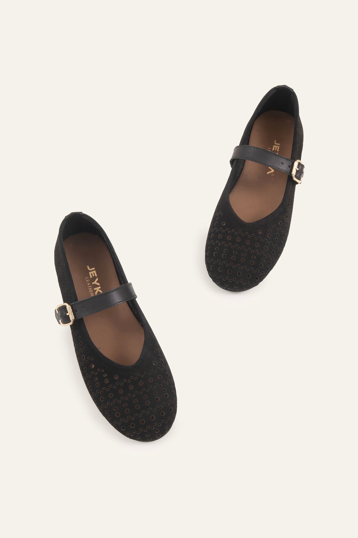 Umbria Genuine Suede Women Mary Jane Flats Black - view 2