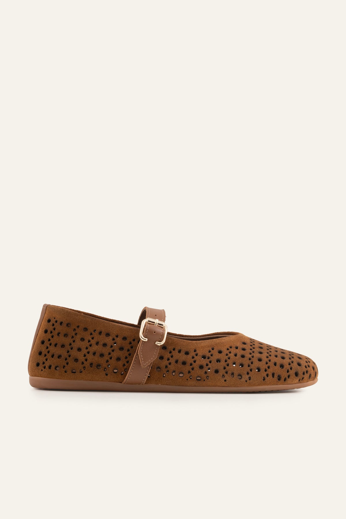 Umbria Genuine Suede Women Mary Jane Flats Brown - view 1
