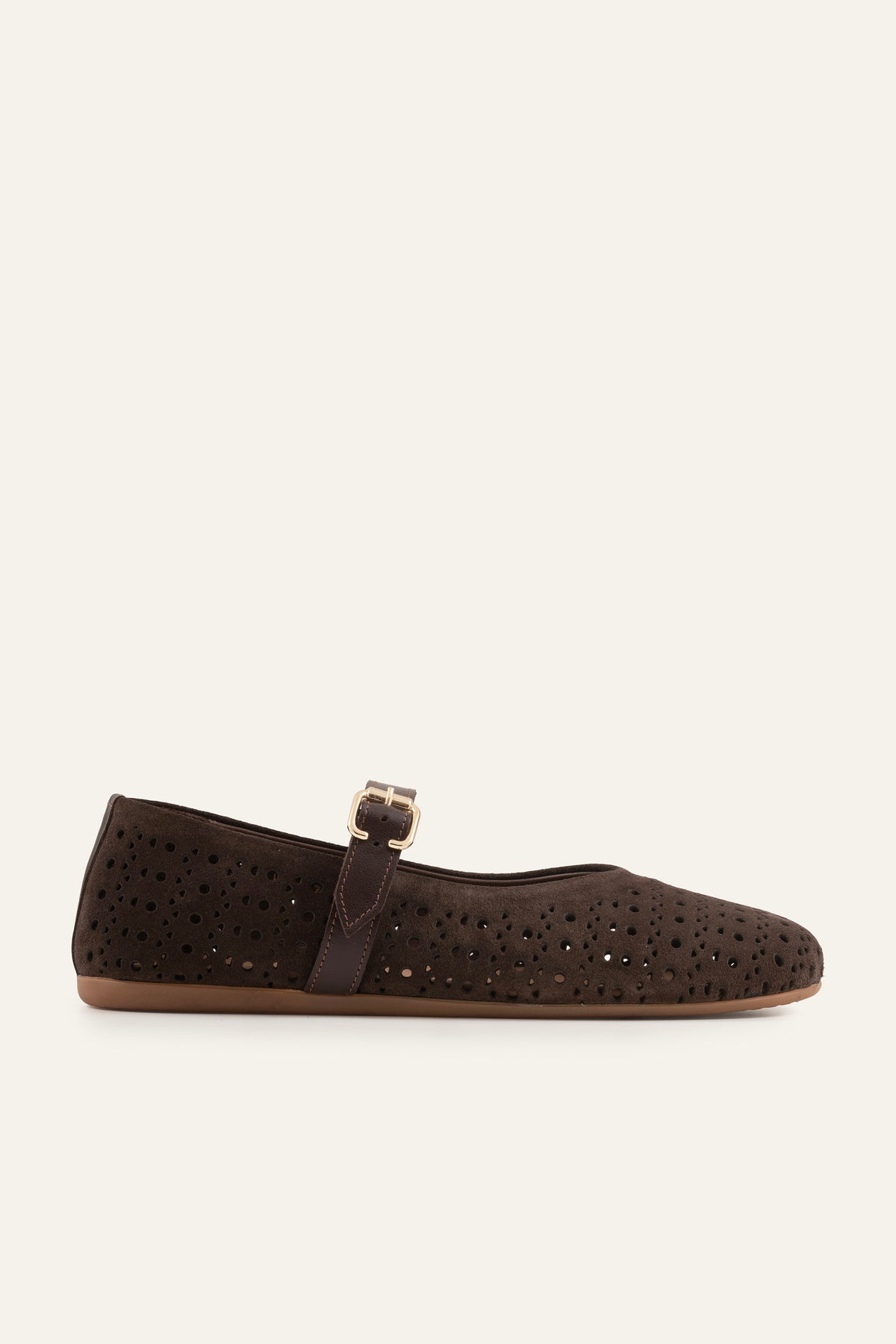 Umbria Genuine Suede Women Mary Jane Flats Dark Brown - view 1