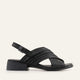 Valencia Genuine Leather Women Low Heel Sandals Black