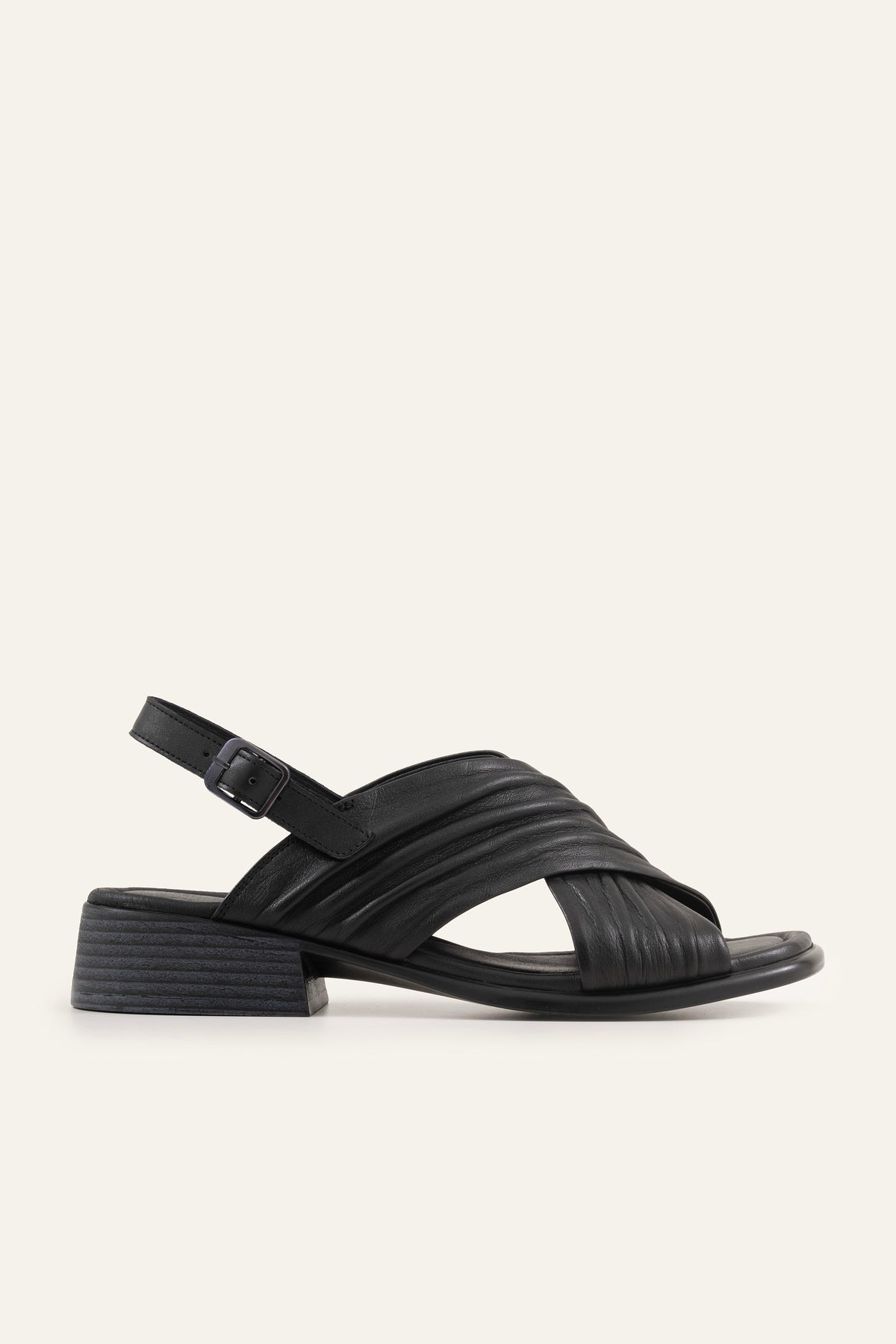 Valencia Genuine Leather Women Low Heel Sandals Black - view 1