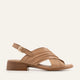 Valencia Genuine Leather Women Low Heel Sandals Taupe