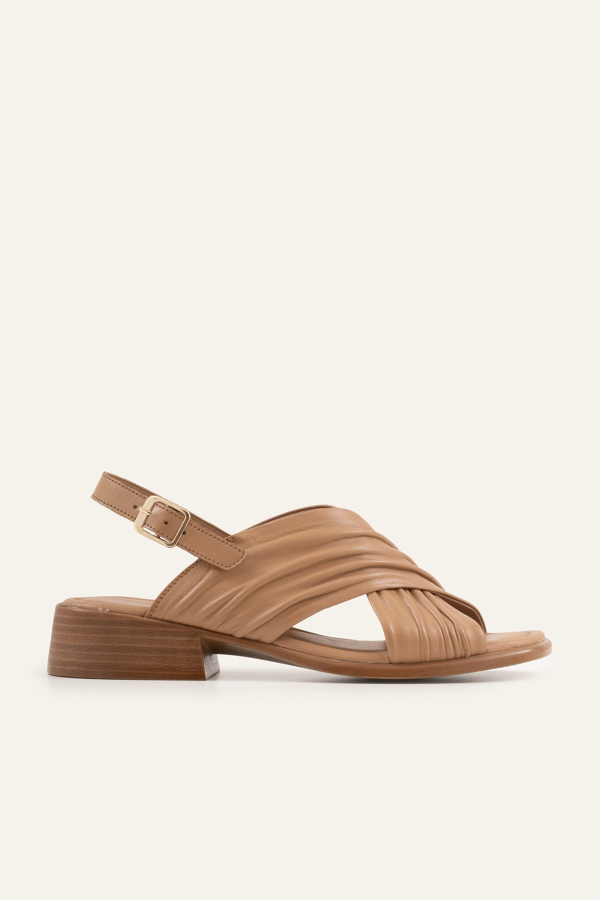 Valencia Genuine Leather Women Low Heel Sandals Taupe - view 1