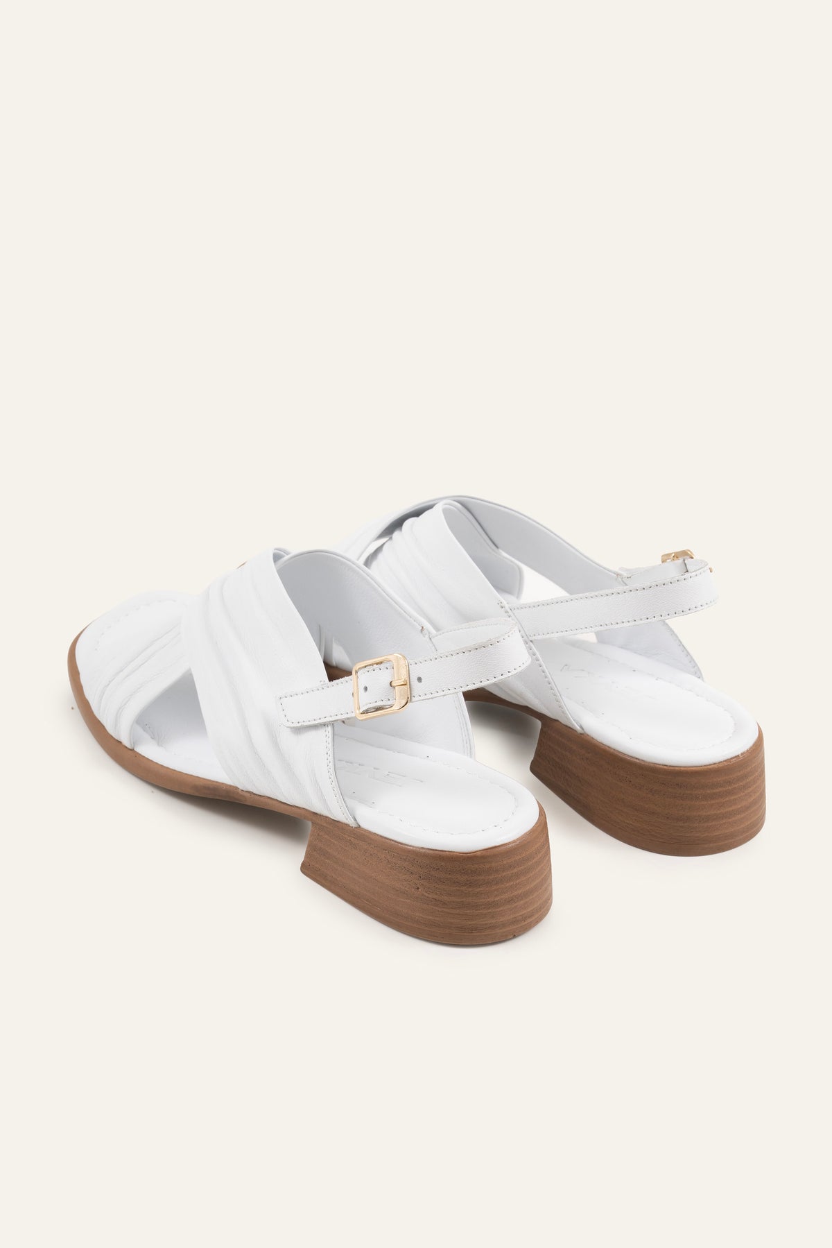 Valencia Genuine Leather Women Low Heel Sandals White - view 3