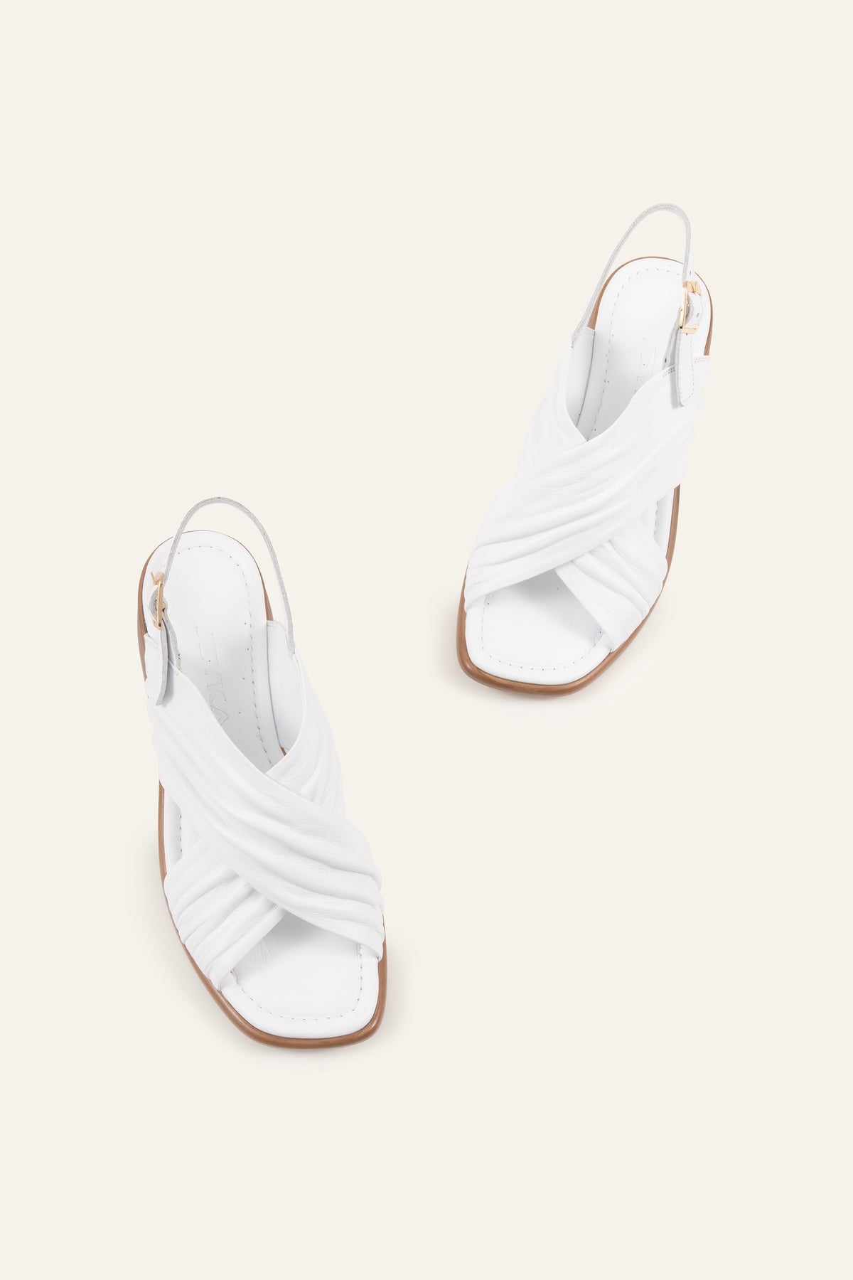 Valencia Genuine Leather Women Low Heel Sandals White - view 4